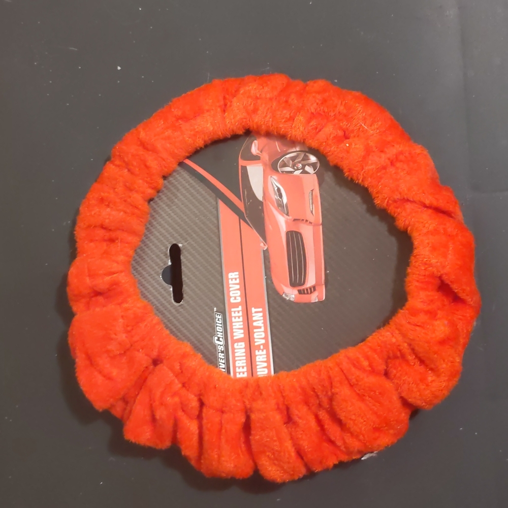 SALE Red Polyester Elastic Automobile Steering Wheel Cover